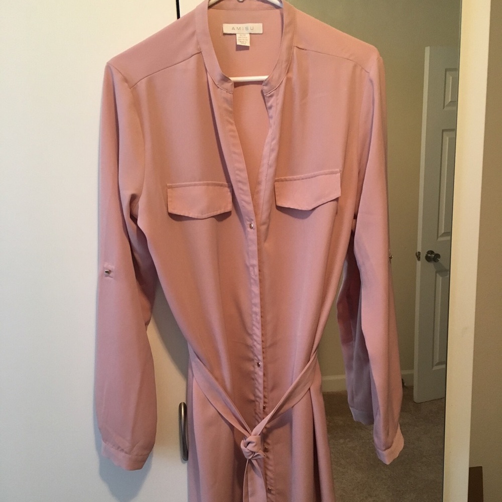 Long button dress